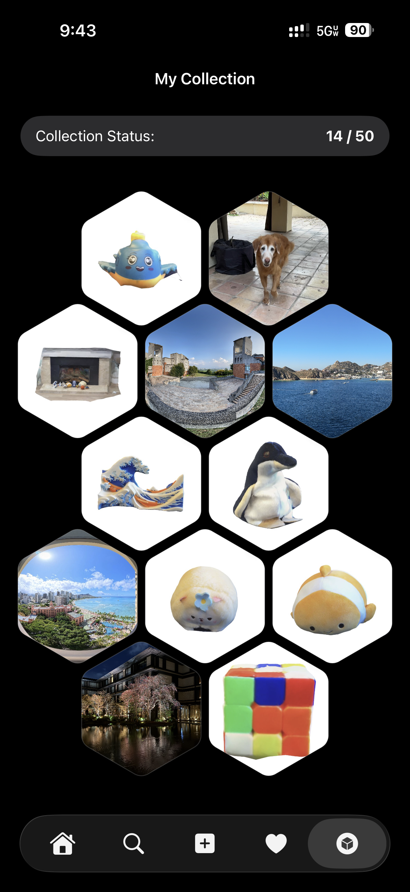 TiiHub collections inventory with limited-edition 3D items on iPhone