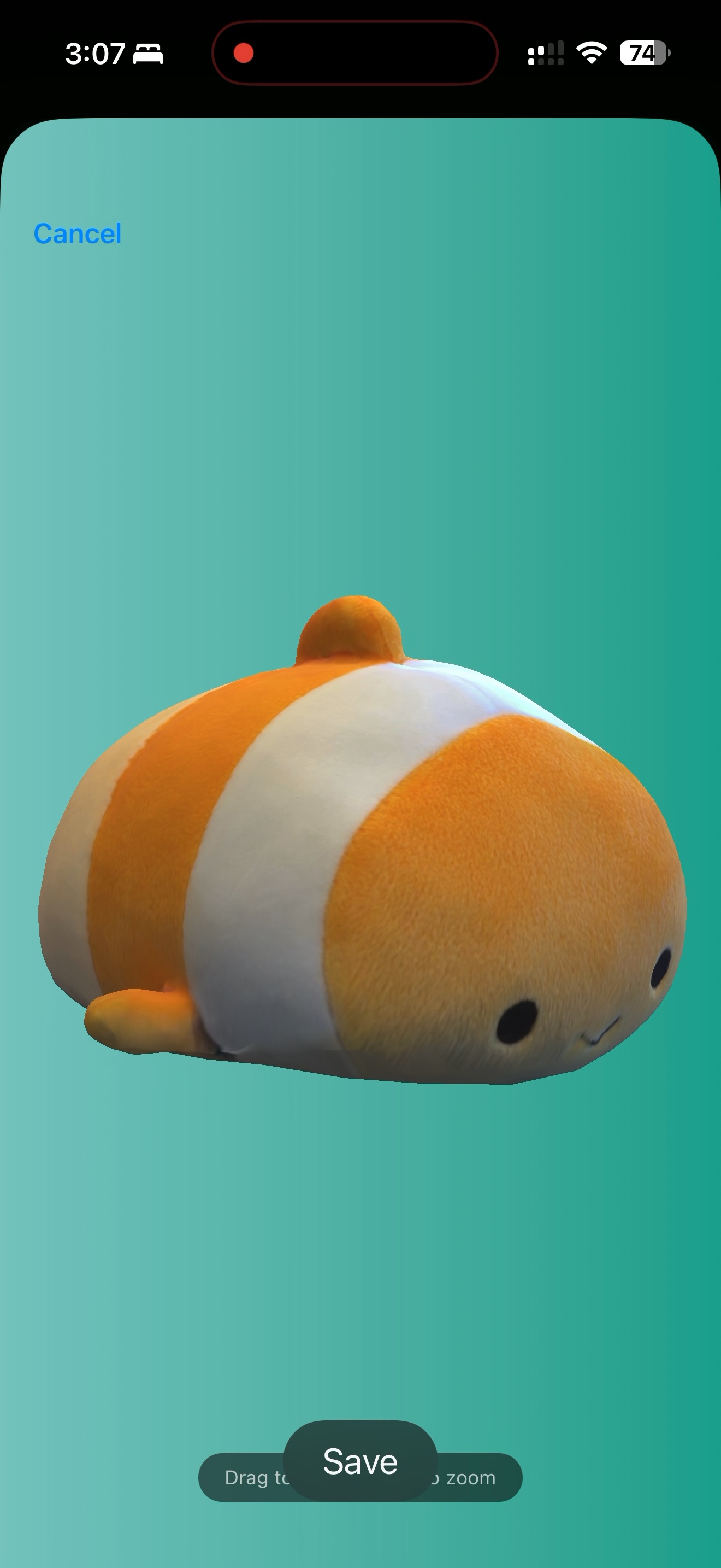 3D scanned model of a toy fish created with iPhone LiDAR scanner in TiiHub